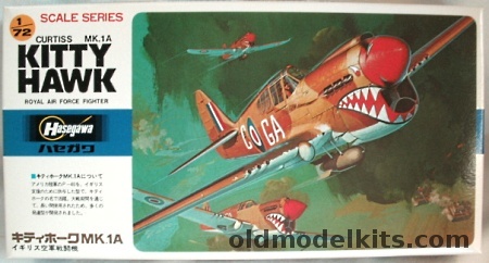 Hasegawa 1/72 Curtiss Mk.1A Kittyhawk (P-40) - RAF or USAAF Ace Reynolds, B9 plastic model kit